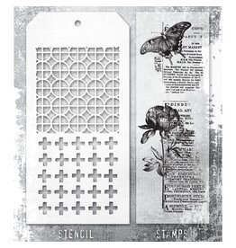 STAMPERS ANONYMOUS STAMPERS ANONYMOUS TIM HOLTZ BOTANIC COLLAGE MIXED MEDIA CLEAR STAMP SET & STENCIL