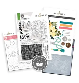 ALTENEW ALTENEW CRAFT YOUR LIFE PROJECT KIT: STITCHED WITH LOVE CLEAR STAMP, STENCIL SET, 3D EMBOSSING FOLDER AND DIE SET BUNDLE