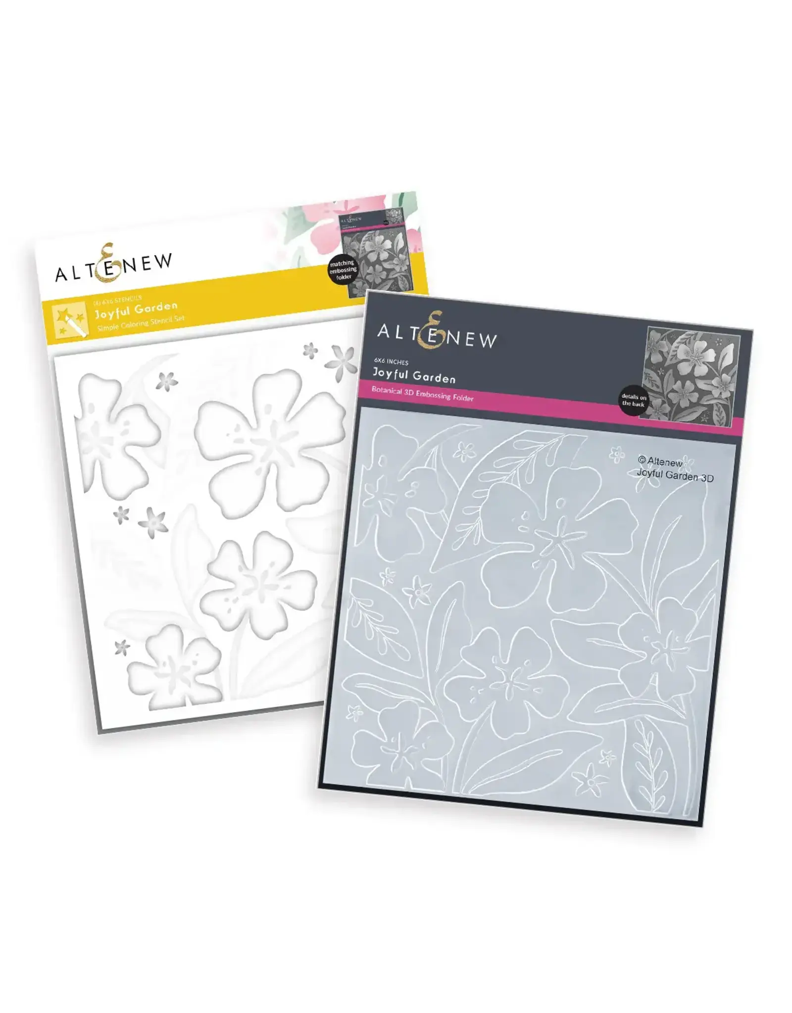 ALTENEW ALTENEW JOYFUL GARDEN 3D EMBOSSING FOLDER AND STENCIL SET BUNDLE