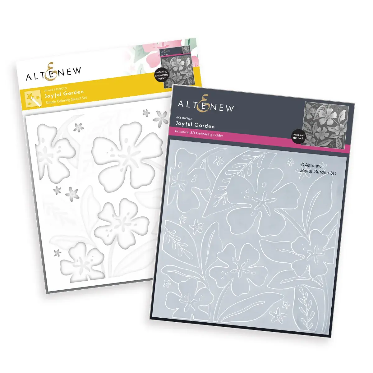 ALTENEW ALTENEW JOYFUL GARDEN 3D EMBOSSING FOLDER AND STENCIL SET BUNDLE