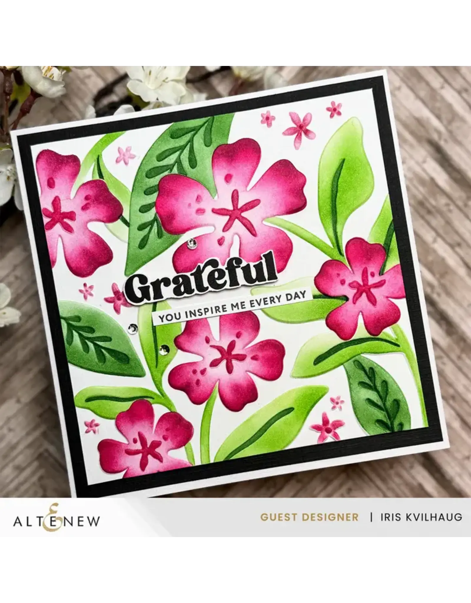 ALTENEW ALTENEW JOYFUL GARDEN 3D EMBOSSING FOLDER AND STENCIL SET BUNDLE