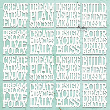 MINTAY MINTAY CHIPPIES - DECOR AFFIRMATIONS 12x12 CHIPBOARD