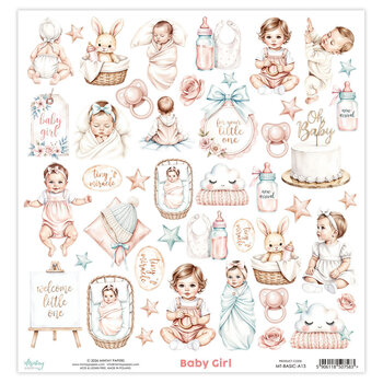 MINTAY MINTAY BABY GIRL BASIC ELEMENTS 12x12 CARDSTOCK