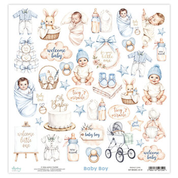 MINTAY MINTAY BABY BOY BASIC ELEMENTS 12x12 CARDSTOCK