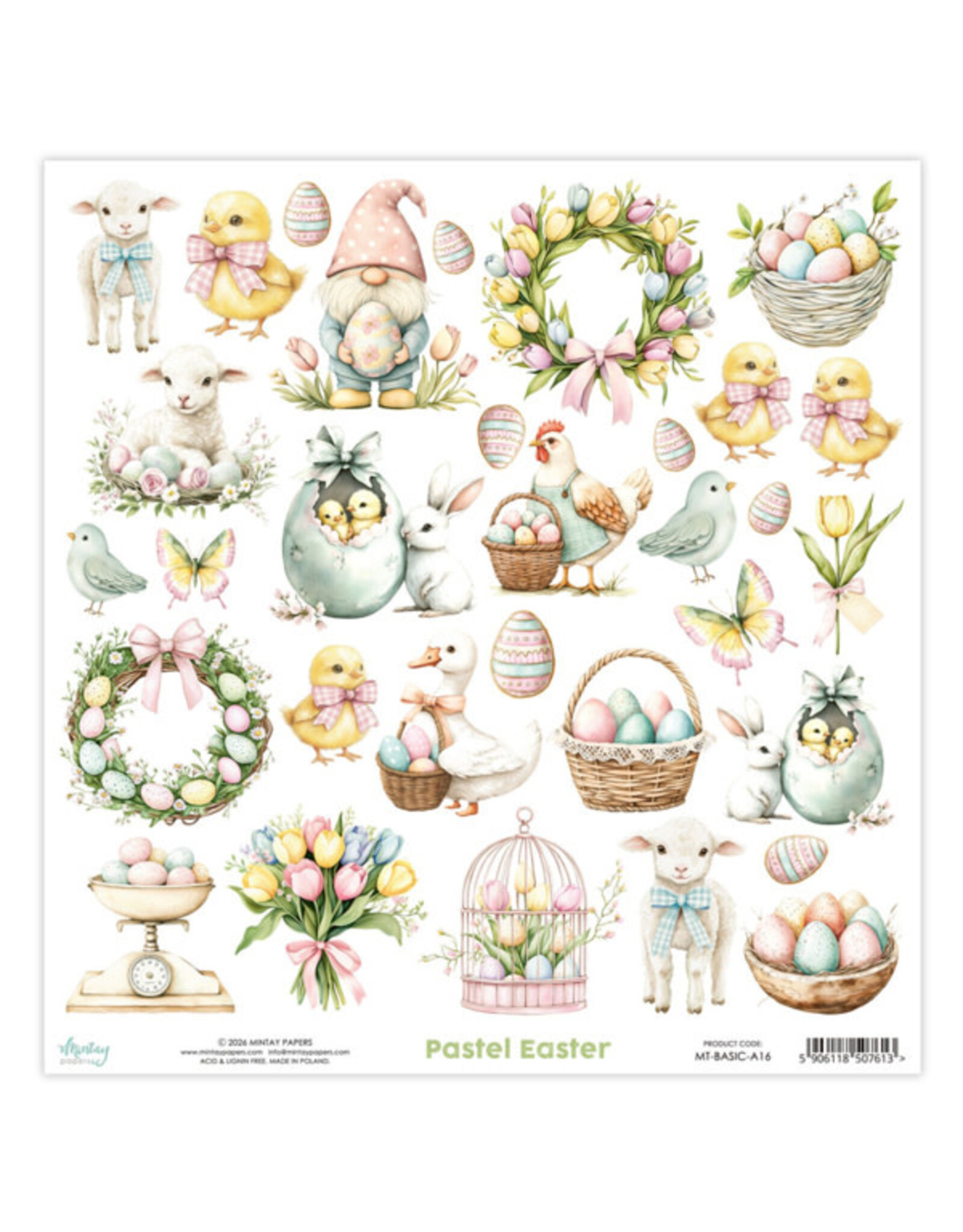 MINTAY MINTAY PASTEL EASTER BASIC ELEMENTS 12x12 CARDSTOCK