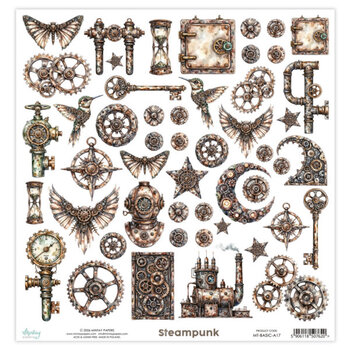 MINTAY MINTAY STEAMPUNK BASIC ELEMENTS 12x12 CARDSTOCK
