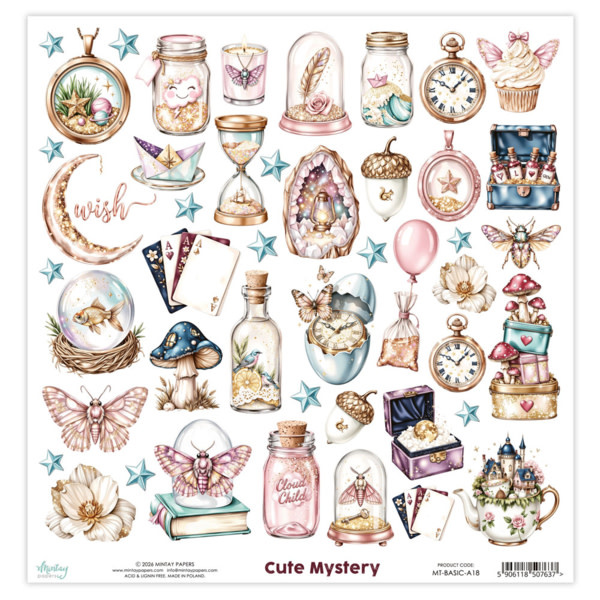MINTAY MINTAY CUTE MYSTERY BASIC ELEMENTS 12x12 CARDSTOCK