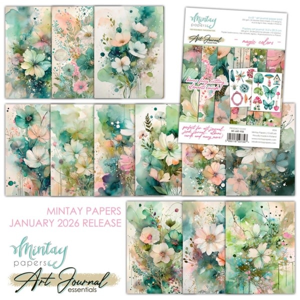 MINTAY MINTAY ART JOURNAL MAGIC COLORS 6x8 PAPER PAD 24 SHEETS