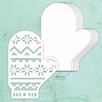 MINTAY MINTAY CHIPPIES -  WINTER GLOVE CHIPBOARD ALBUM BASE