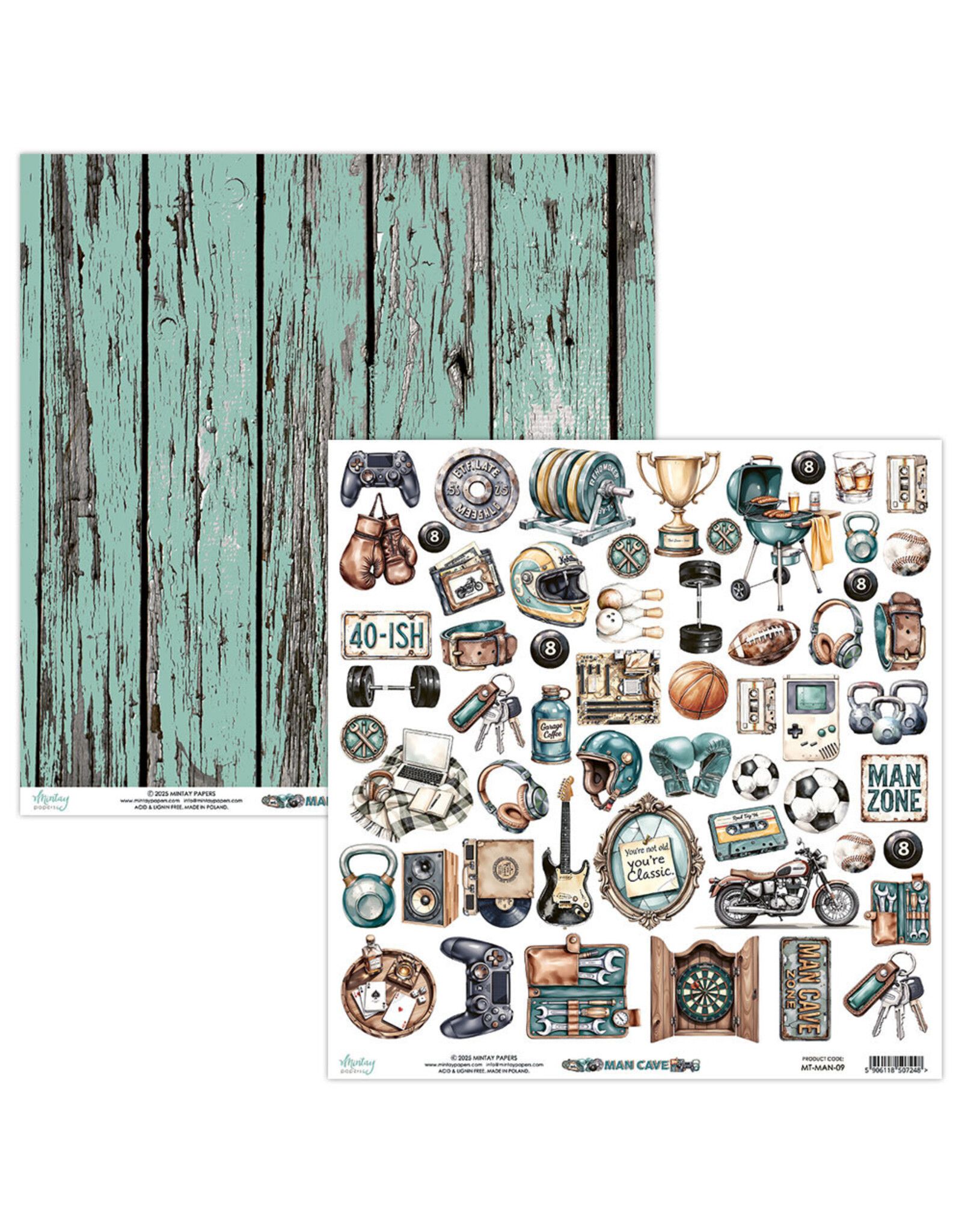 MINTAY MINTAY MAN CAVE #09 ELEMENTS CARDSTOCK 12x12