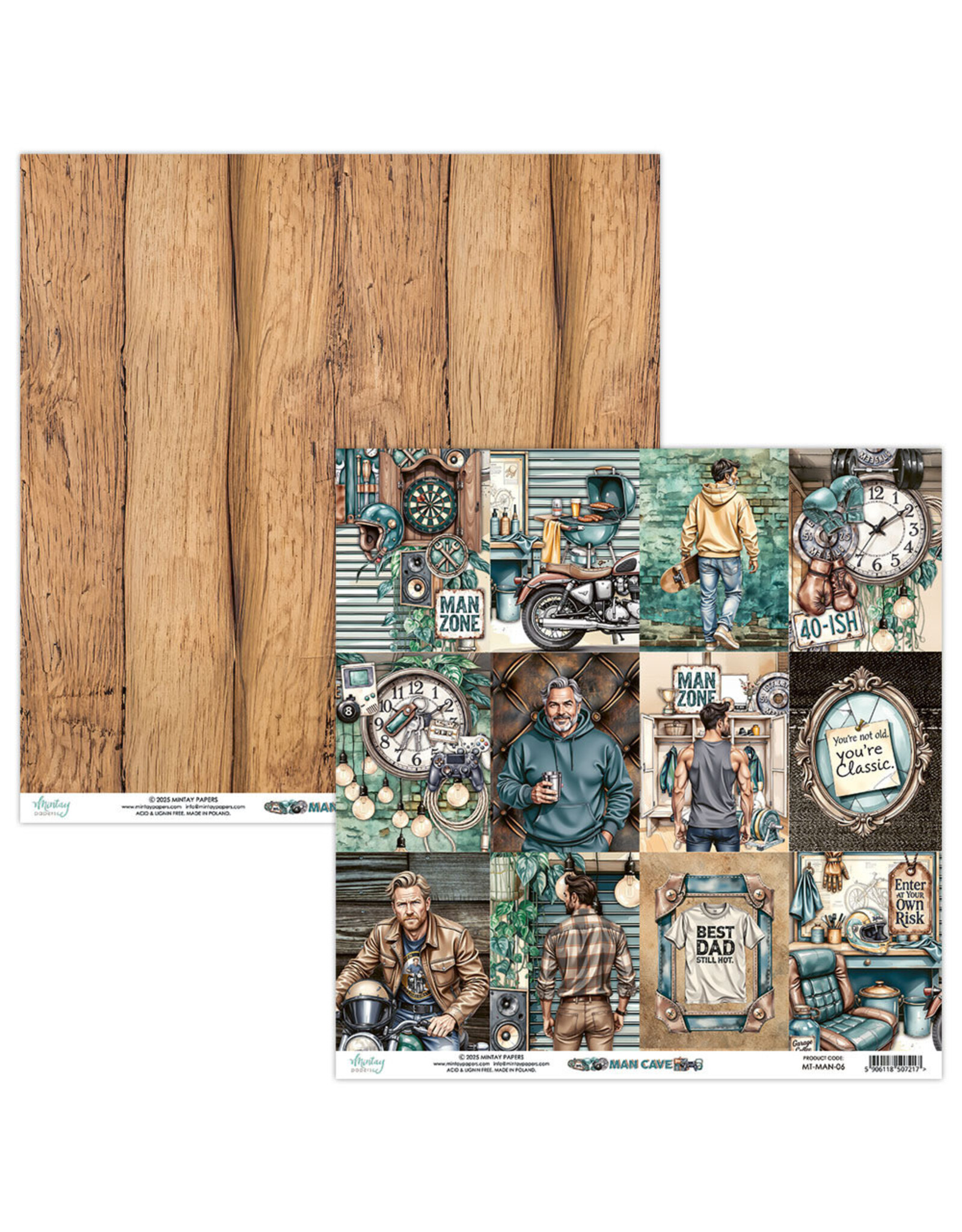 MINTAY MINTAY MAN CAVE #06 12x12 CARDSTOCK
