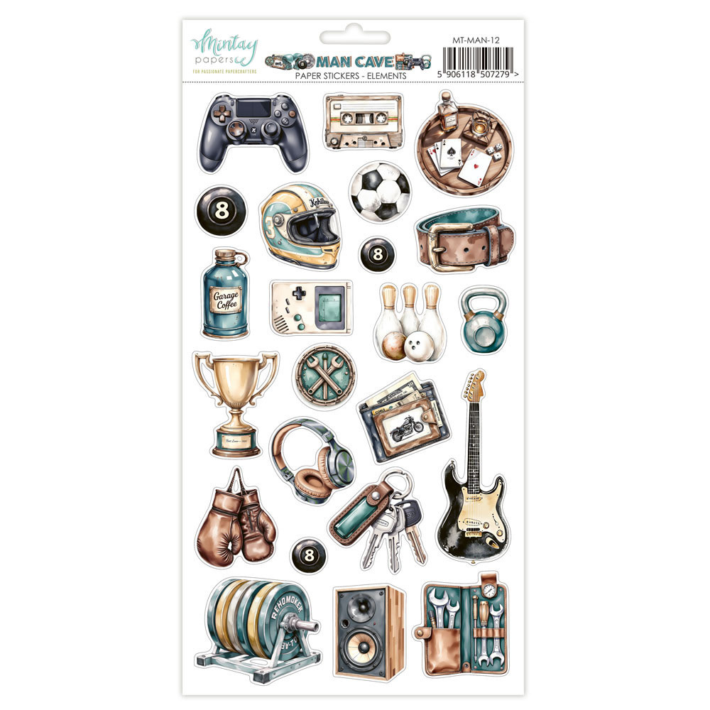 MINTAY MINTAY MAN CAVE 6x12 PAPER STICKERS - ELEMENTS