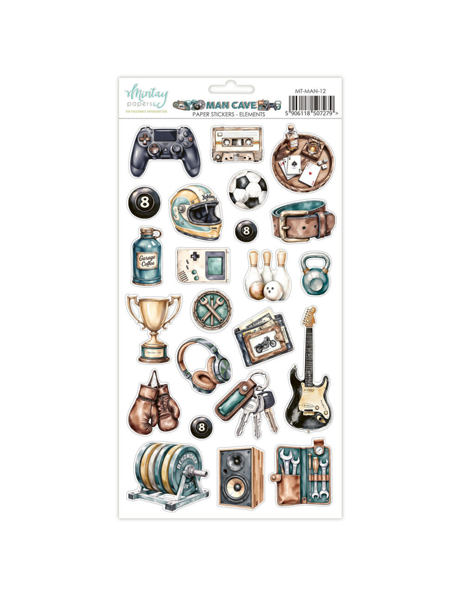 MINTAY MINTAY MAN CAVE 6x12 PAPER STICKERS - ELEMENTS