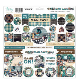 MINTAY MINTAY MAN CAVE 12x12 CHIPBOARD EPHEMERA SHEET