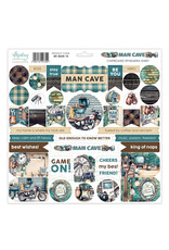 MINTAY MINTAY MAN CAVE 12x12 CHIPBOARD EPHEMERA SHEET