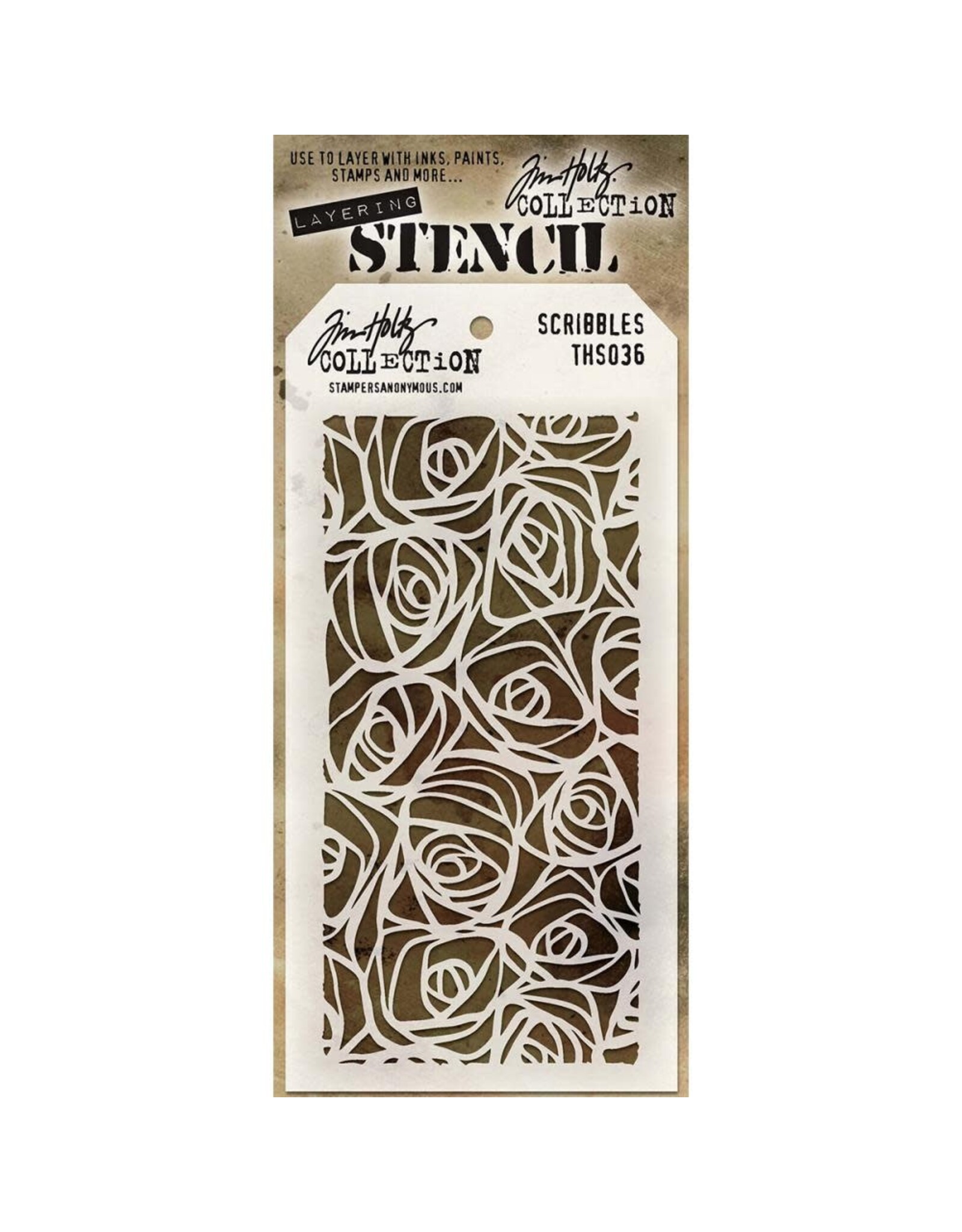 STAMPERS ANONYMOUS STAMPERS ANONYMOUS TIM HOLTZ SCRIBBLES LAYERING STENCIL