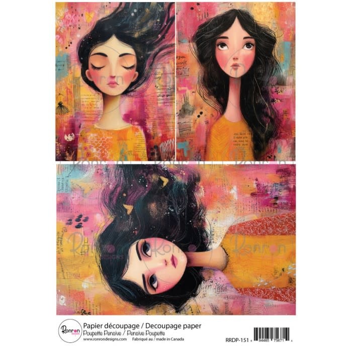 RONRON DESIGNS RONRON DESIGNS PENSIVE POUPETTE RICE PAPER