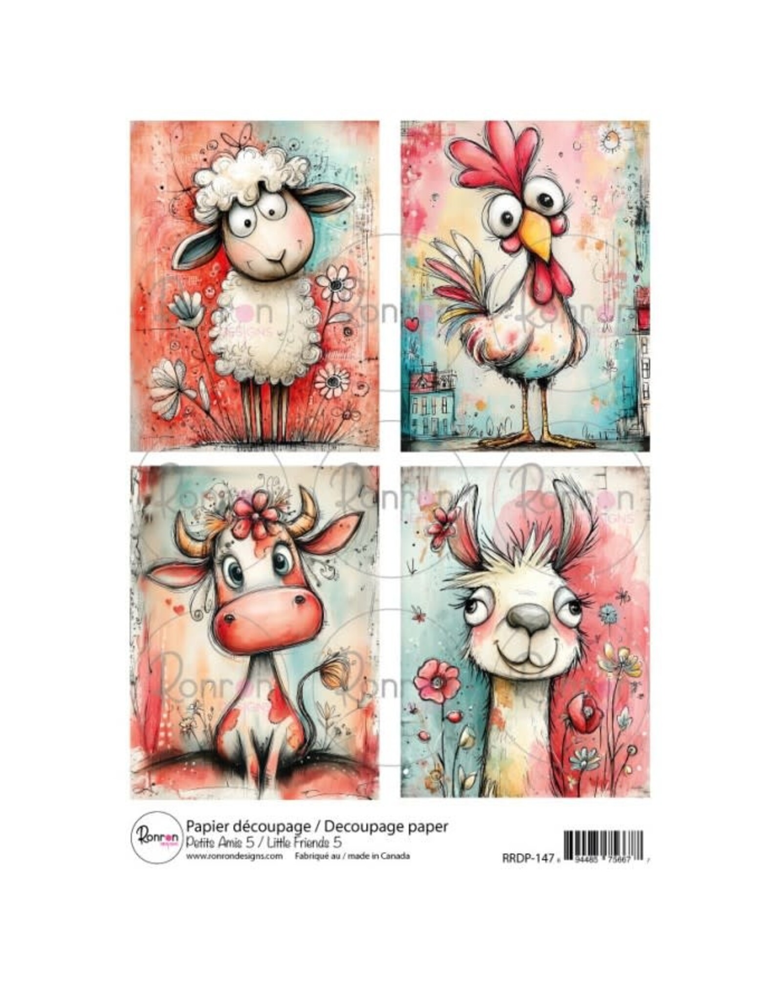 RONRON DESIGNS RONRON DESIGNS PETITS AMIS 5 RICE PAPER