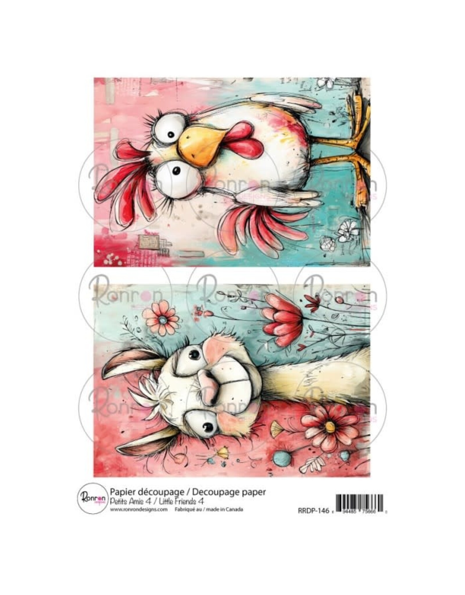 RONRON DESIGNS RONRON DESIGNS PETITS AMIS 4 RICE PAPER