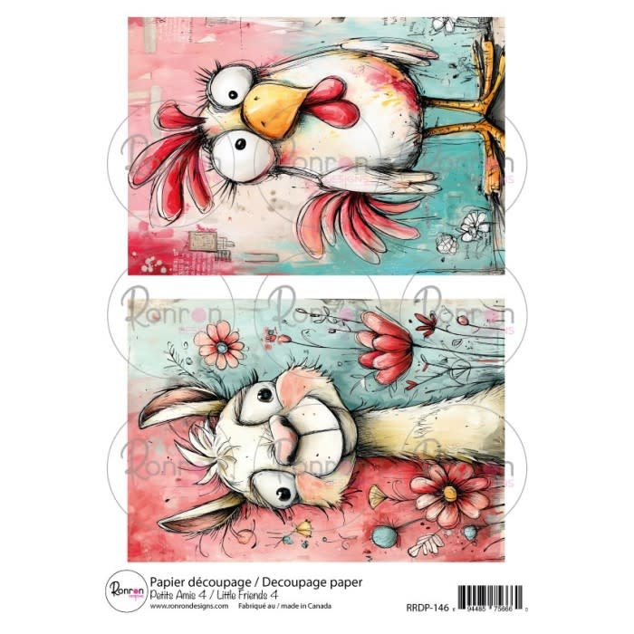 RONRON DESIGNS RONRON DESIGNS PETITS AMIS 4 RICE PAPER