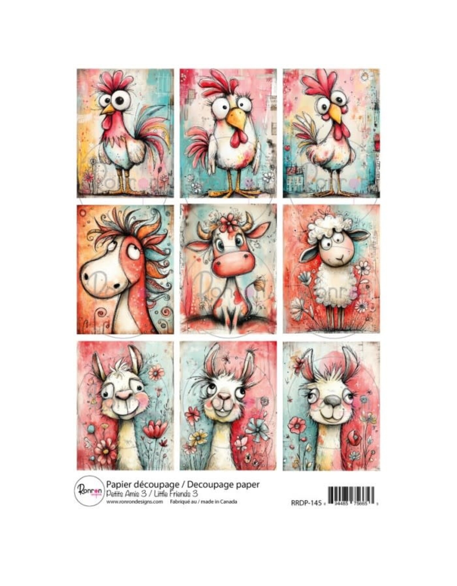 RONRON DESIGNS RONRON DESIGNS PETITS AMIS 3 RICE PAPER