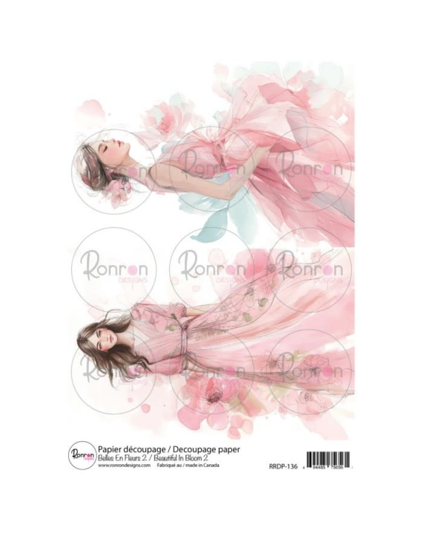RONRON DESIGNS RONRON DESIGNS BELLES EN FLEURS 2 RICE PAPER