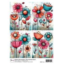 RONRON DESIGNS RONRON DESIGNS FLEURS COLORÉES RICE PAPER