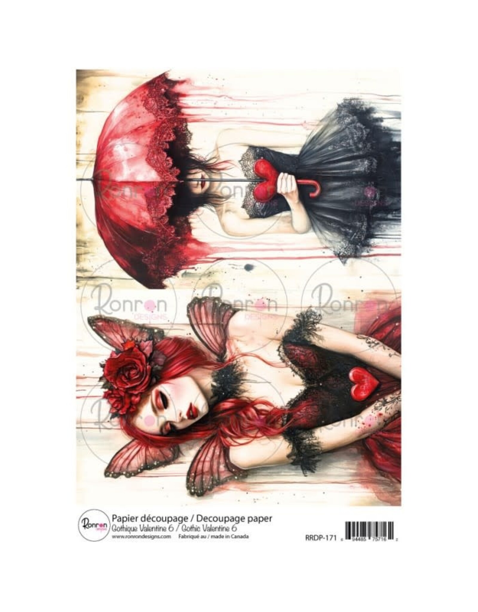 RONRON DESIGNS RONRON DESIGNS GOTHIQUE VALENTINE 6 RICE PAPER