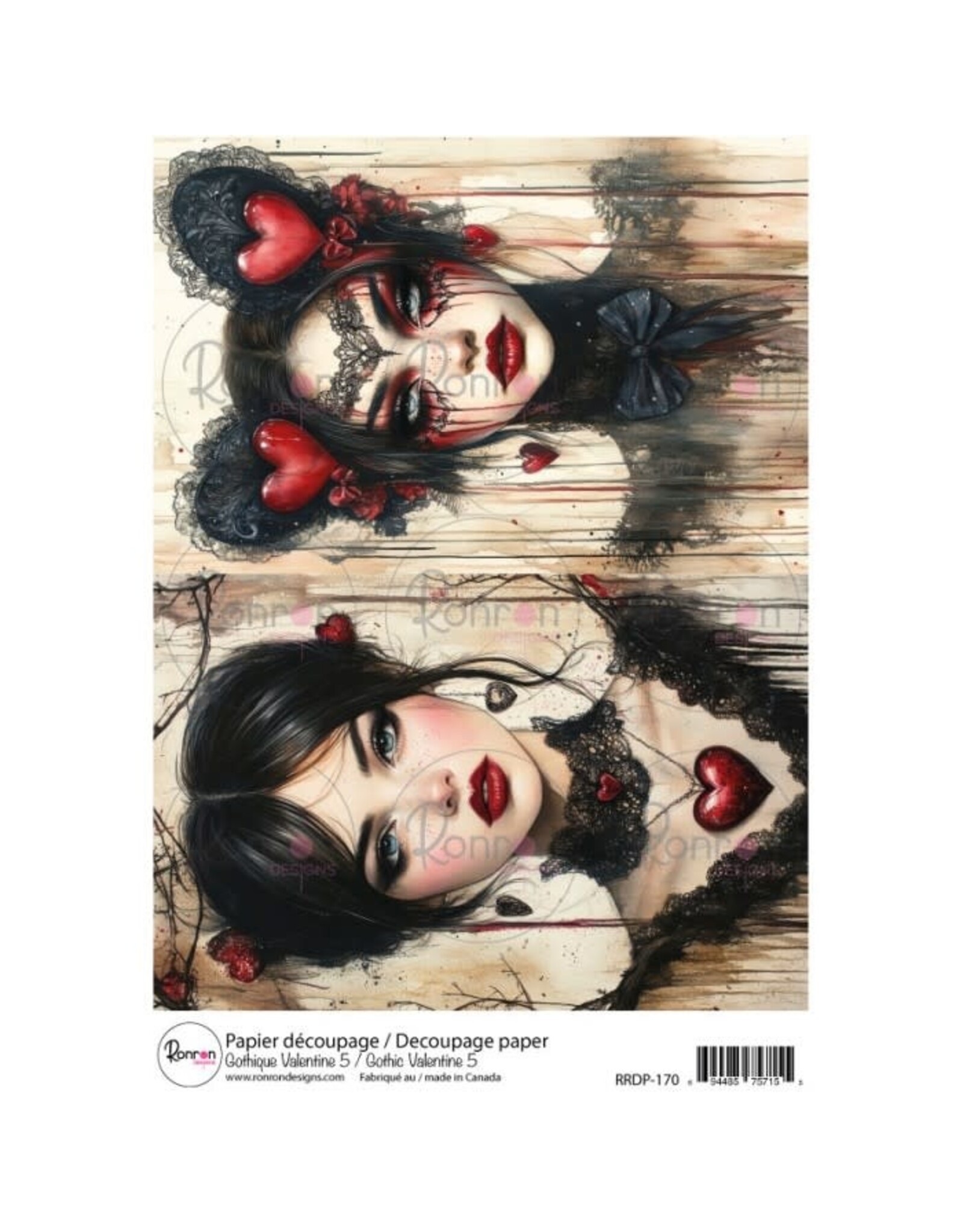 RONRON DESIGNS RONRON DESIGNS GOTHIQUE VALENTINE 5 RICE PAPER