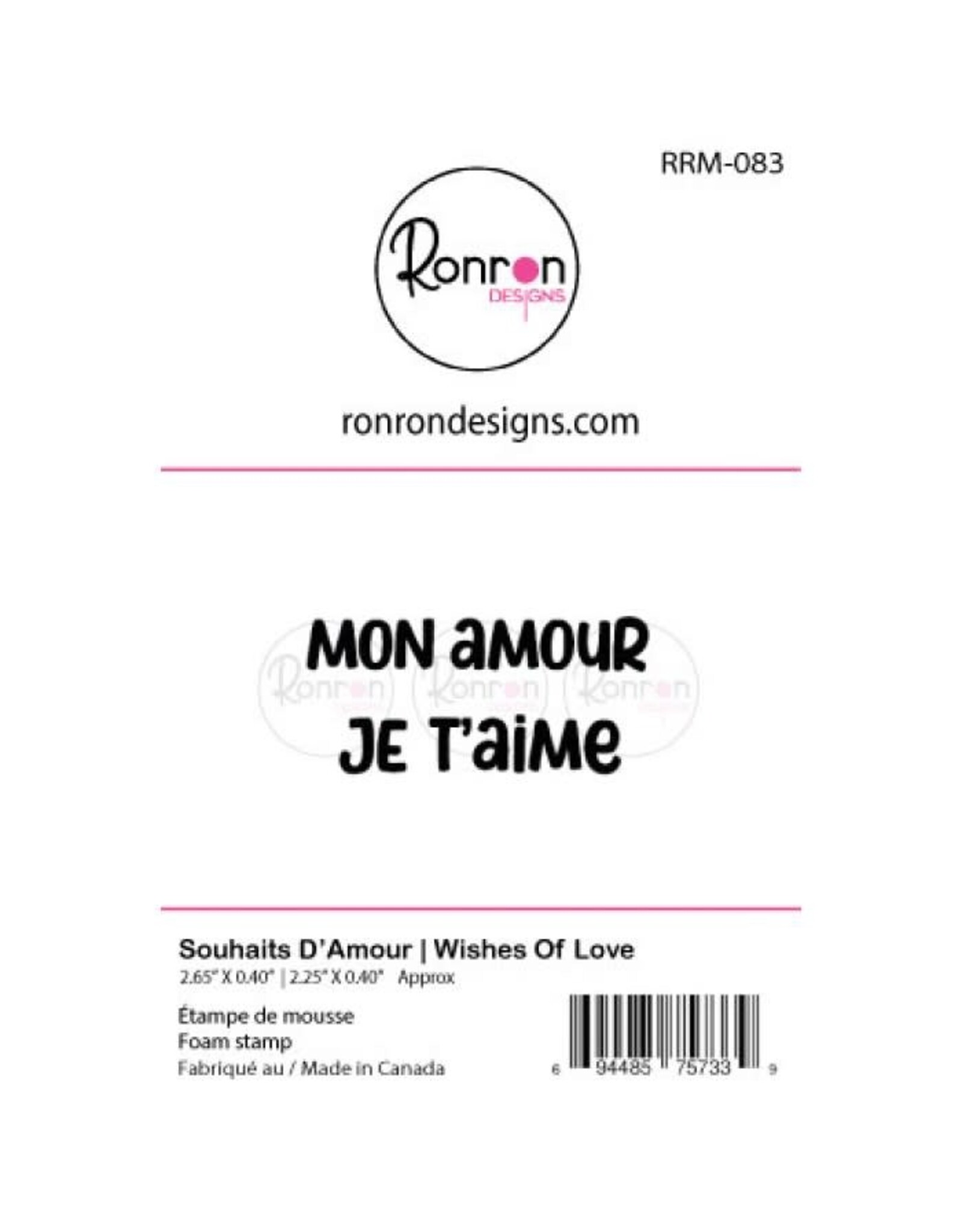 RONRON DESIGNS RONRON DESIGNS SOUHAITS D'AMOUR FOAM STAMP SET