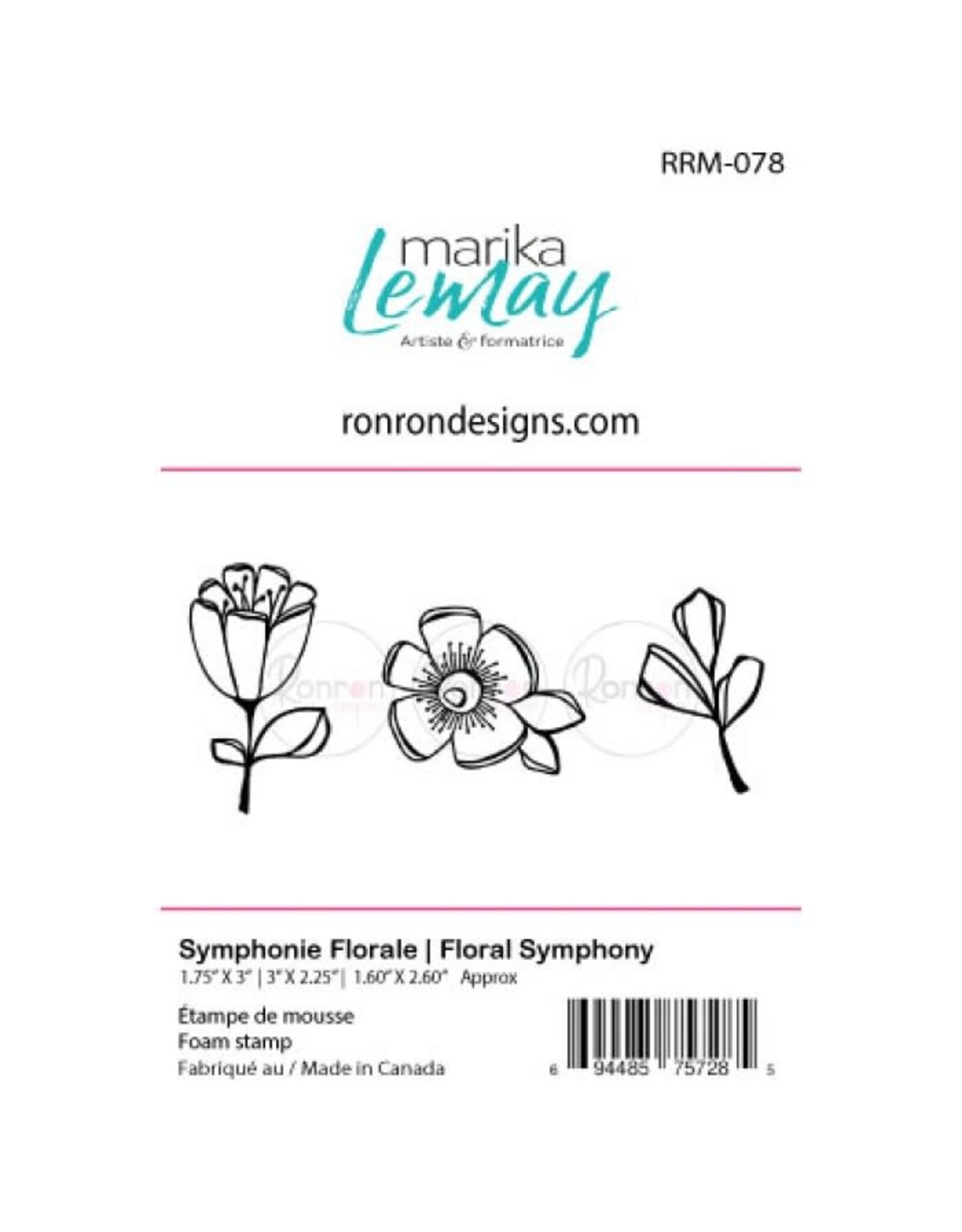 RONRON DESIGNS RONRON DESIGNS SYMPHONIE FLORALE FOAM STAMP SET