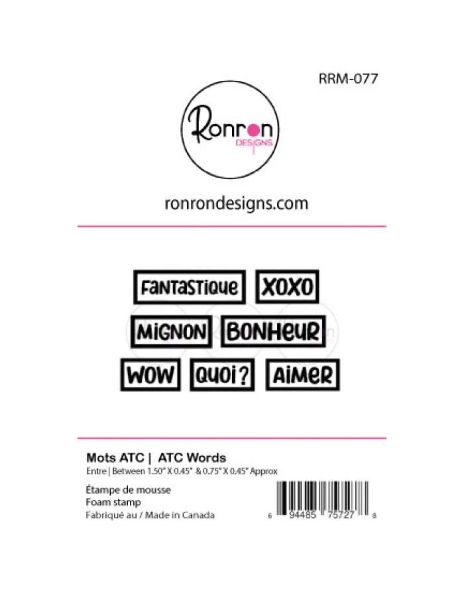 RONRON DESIGNS RONRON DESIGNS MOTS ATC FOAM STAMP SET