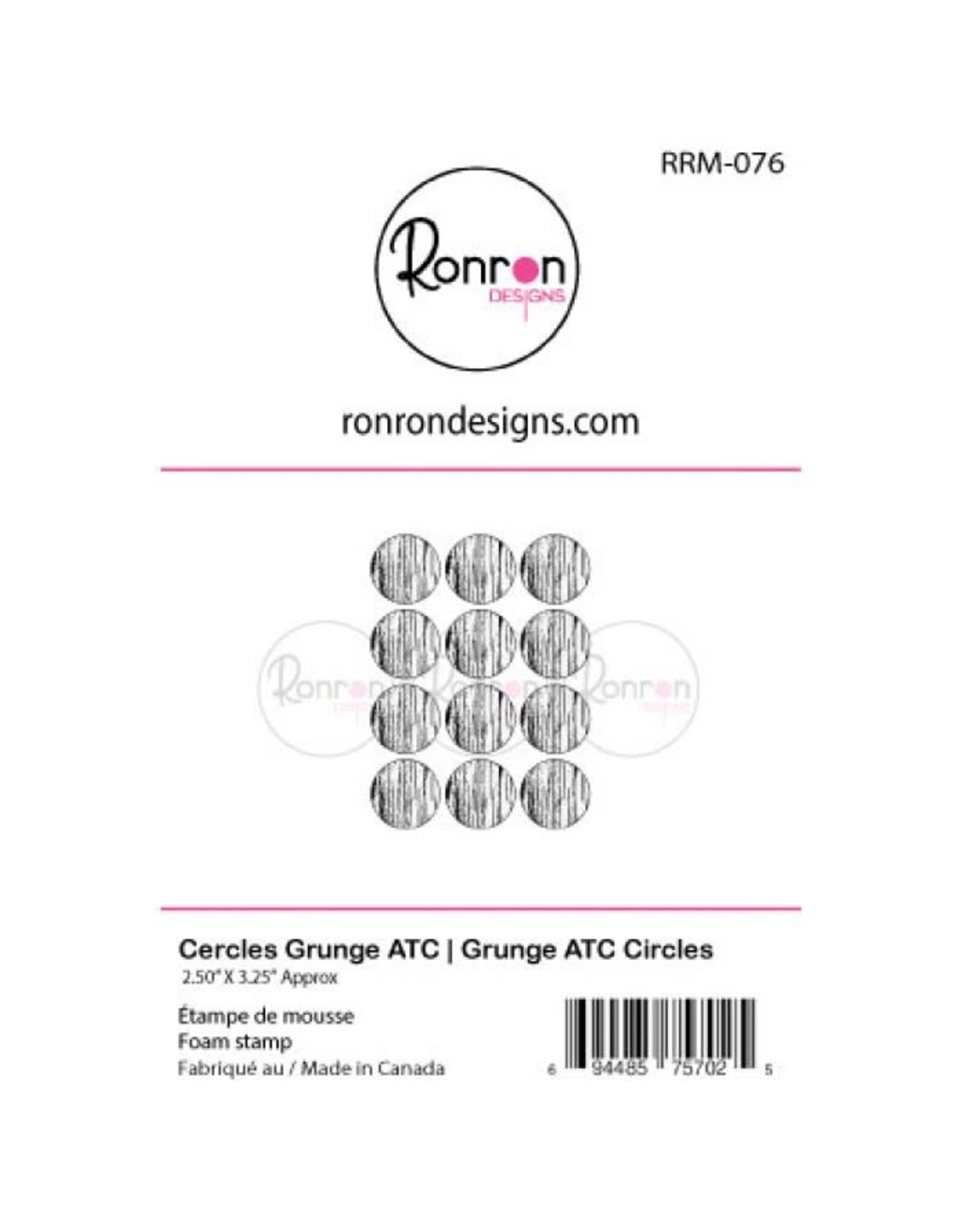 RONRON DESIGNS RONRON DESIGNS CERCLES GRUNGE ATC FOAM STAMP