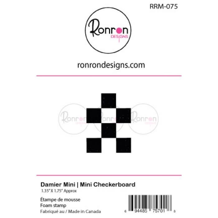 Mini Checkerboards RONRON DESIGNS MINI CHECKERBOARD FOAM STAMP - Scrapbook Centrale