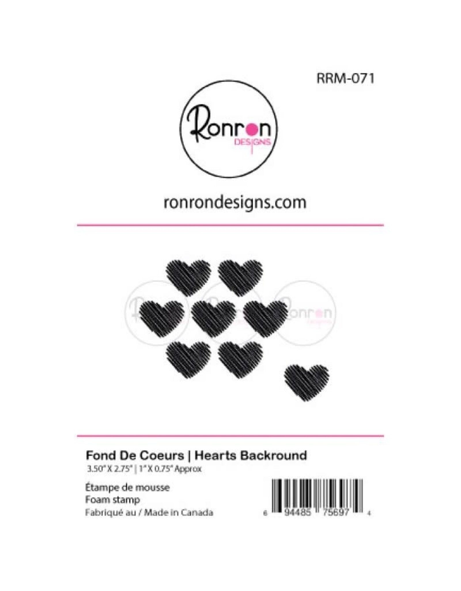 RONRON DESIGNS RONRON DESIGNS FOND DE COEURS FOAM STAMP SET