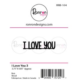 RONRON DESIGNS RONRON DESIGNS I LOVE YOU 3 WOOD PIECES