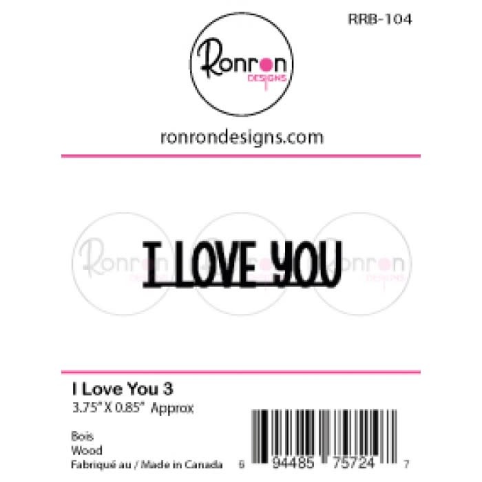 RONRON DESIGNS RONRON DESIGNS I LOVE YOU 3 WOOD PIECES