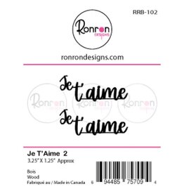 RONRON DESIGNS RONRON DESIGNS JE T'AIME 2 WOOD PIECES