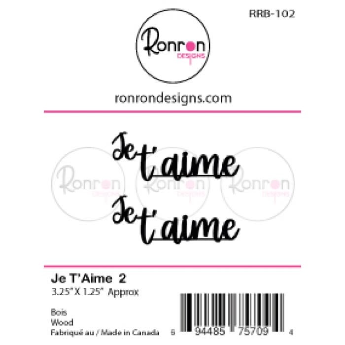 RONRON DESIGNS RONRON DESIGNS JE T'AIME 2 WOOD PIECES