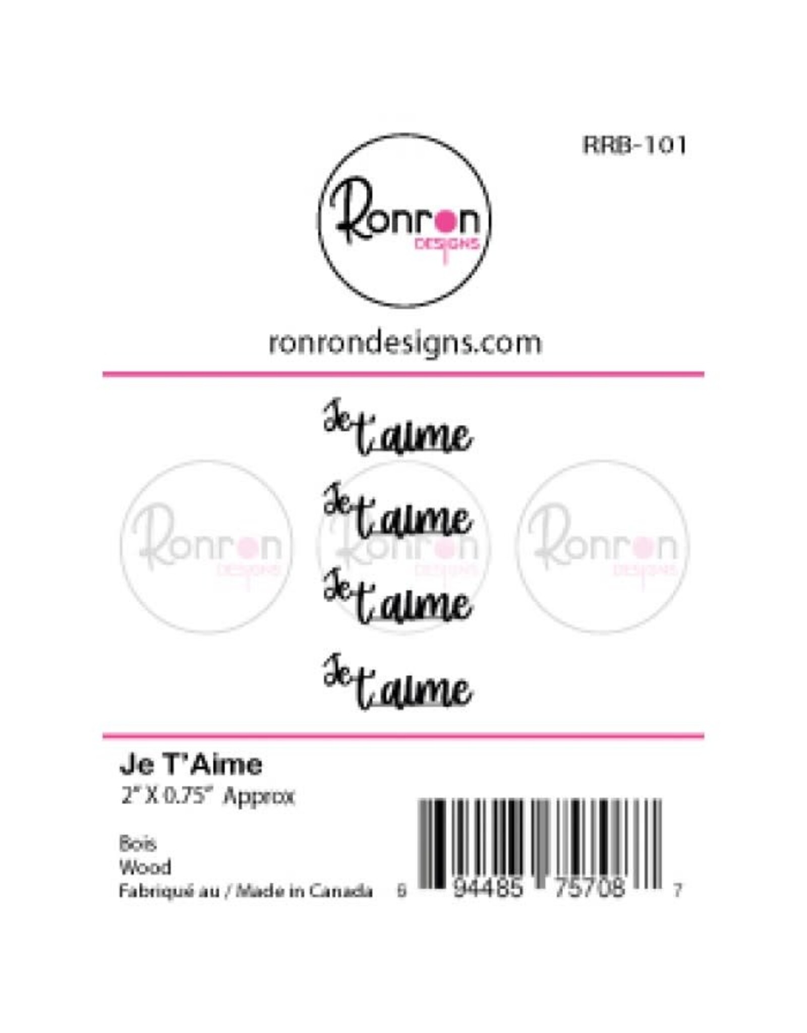 RONRON DESIGNS RONRON DESIGNS JE T'AIME WOOD PIECES