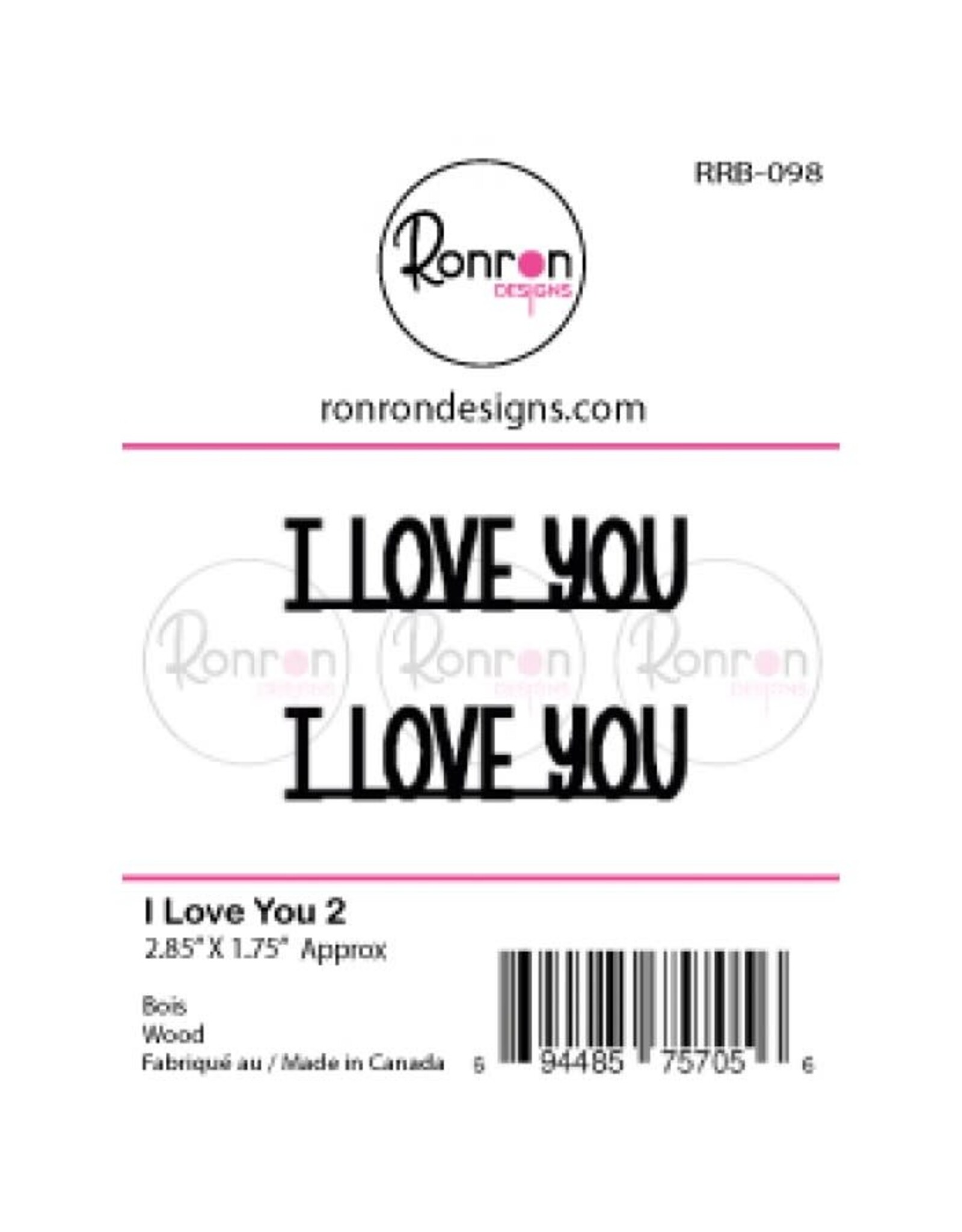 RONRON DESIGNS RONRON DESIGNS I LOVE YOU 2 WOOD PIECES