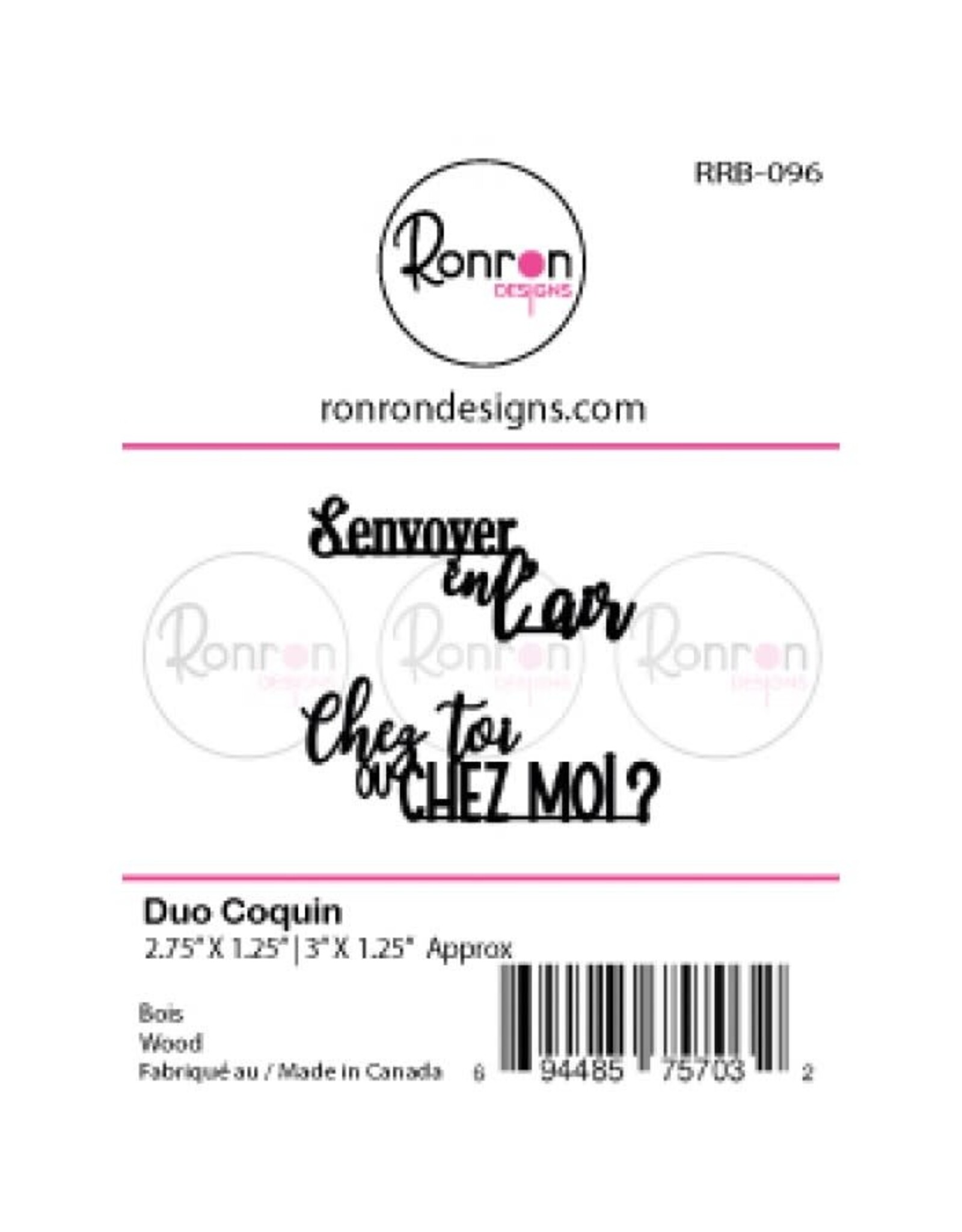 RONRON DESIGNS RONRON DESIGNS DUO COQUIN WOOD PIECES