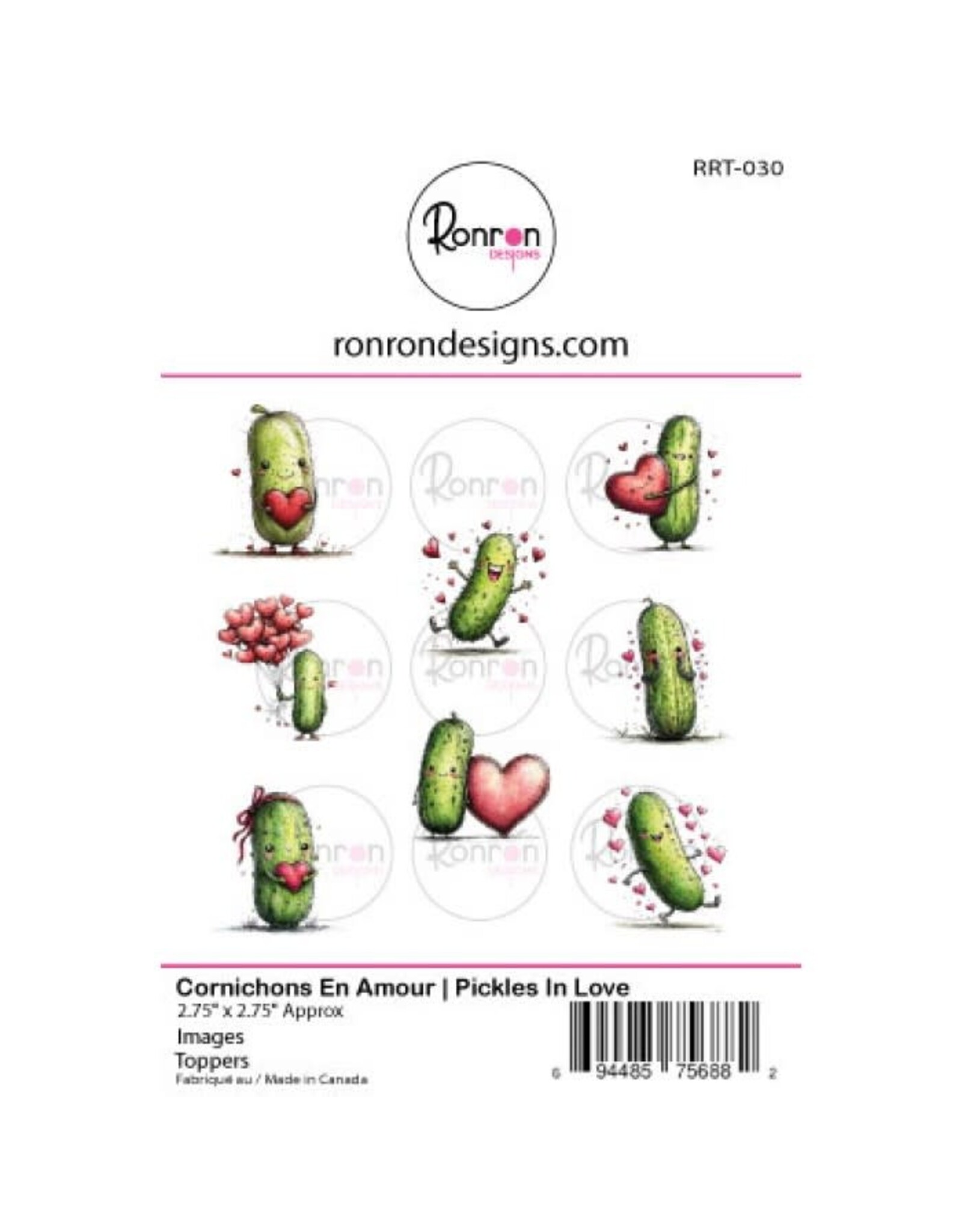 RONRON DESIGNS RONRON DESIGNS CORNICHONS EN AMOUR TOPPERS