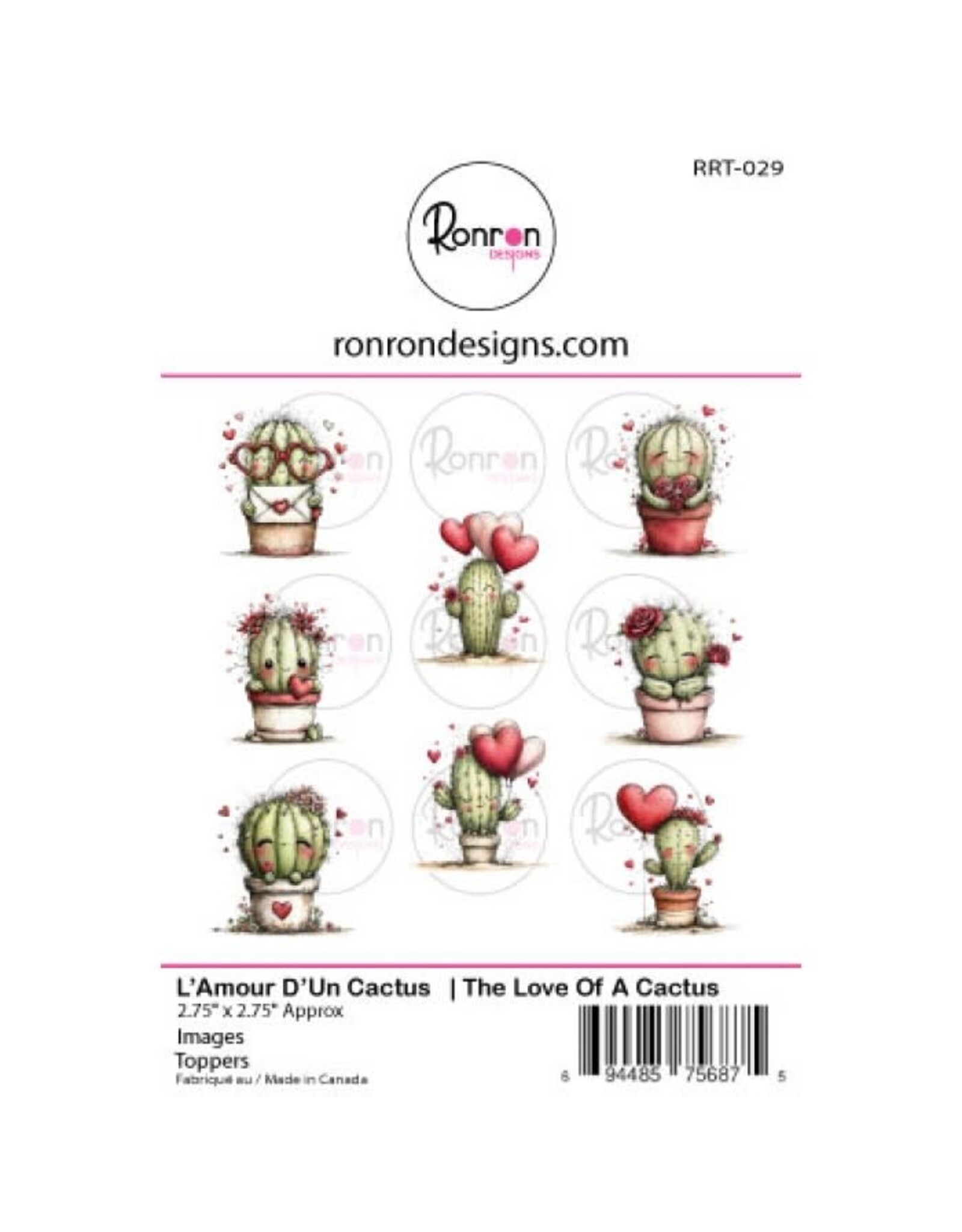RONRON DESIGNS RONRON DESIGNS L'AMOUR D'UN CACTUS TOPPERS