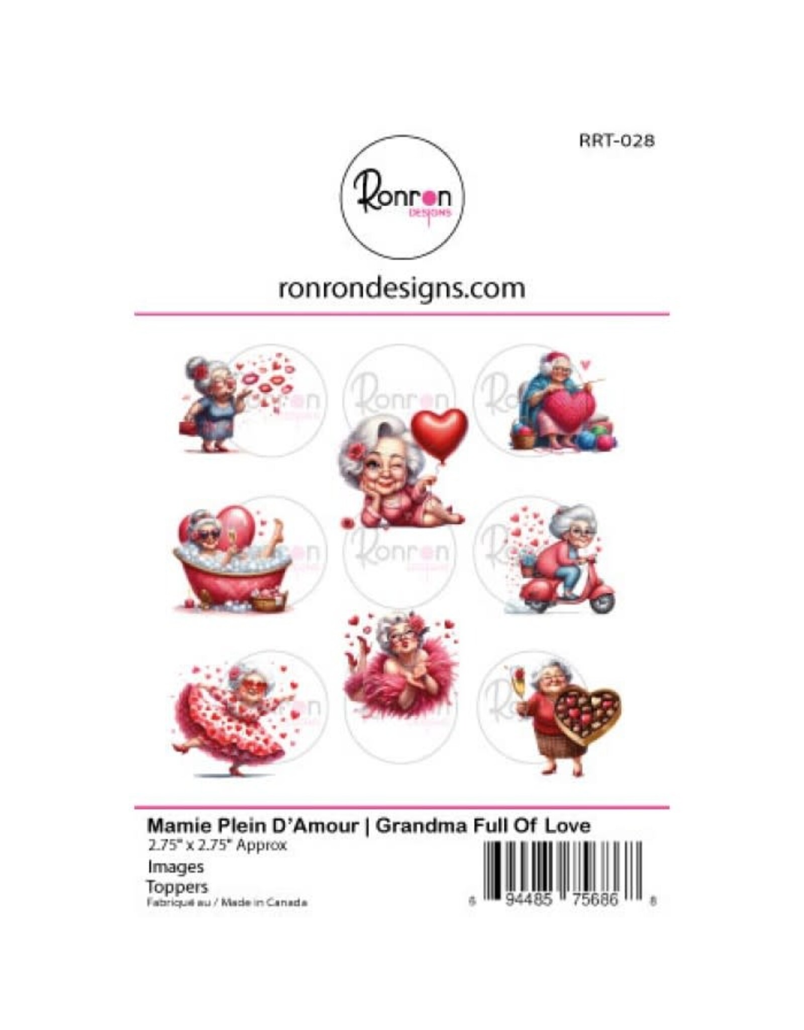 RONRON DESIGNS RONRON DESIGNS MAMIE PLEIN D'AMOUR TOPPERS