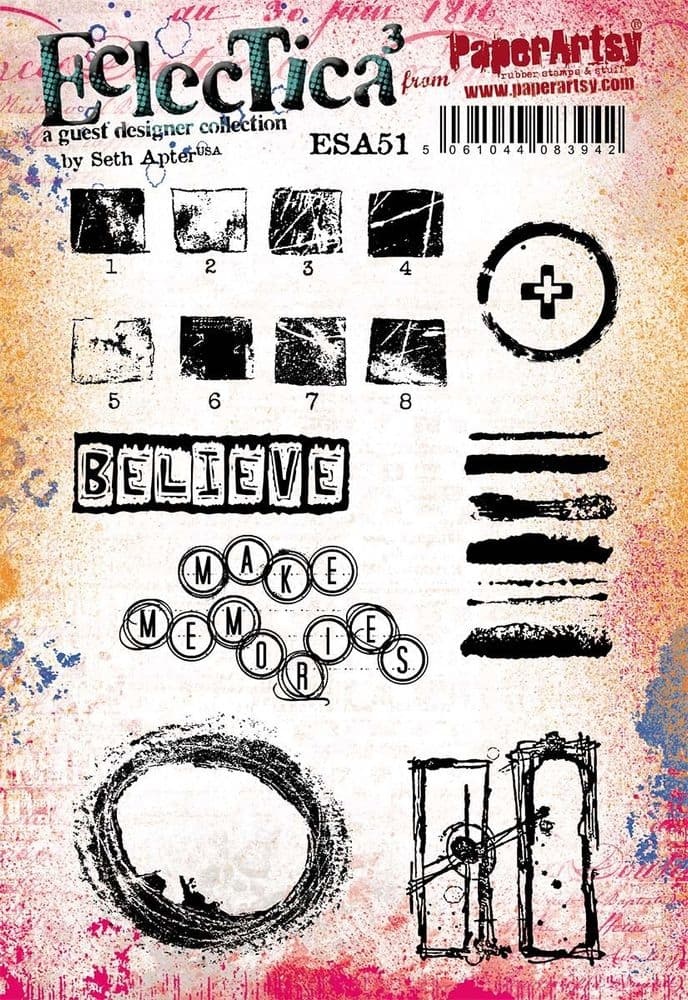 PAPER ARTSY PAPER ARTSY ECLECTICA SETH APTER ESA51 CLING STAMP SET