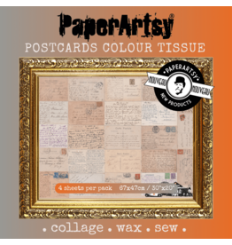 PAPER ARTSY PAPER ARTSY POSTCARDS PRINTED TISSUE COLLAGE PAPER 4 SHEETS