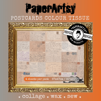 PAPER ARTSY PAPER ARTSY POSTCARDS PRINTED TISSUE COLLAGE PAPER 4 SHEETS
