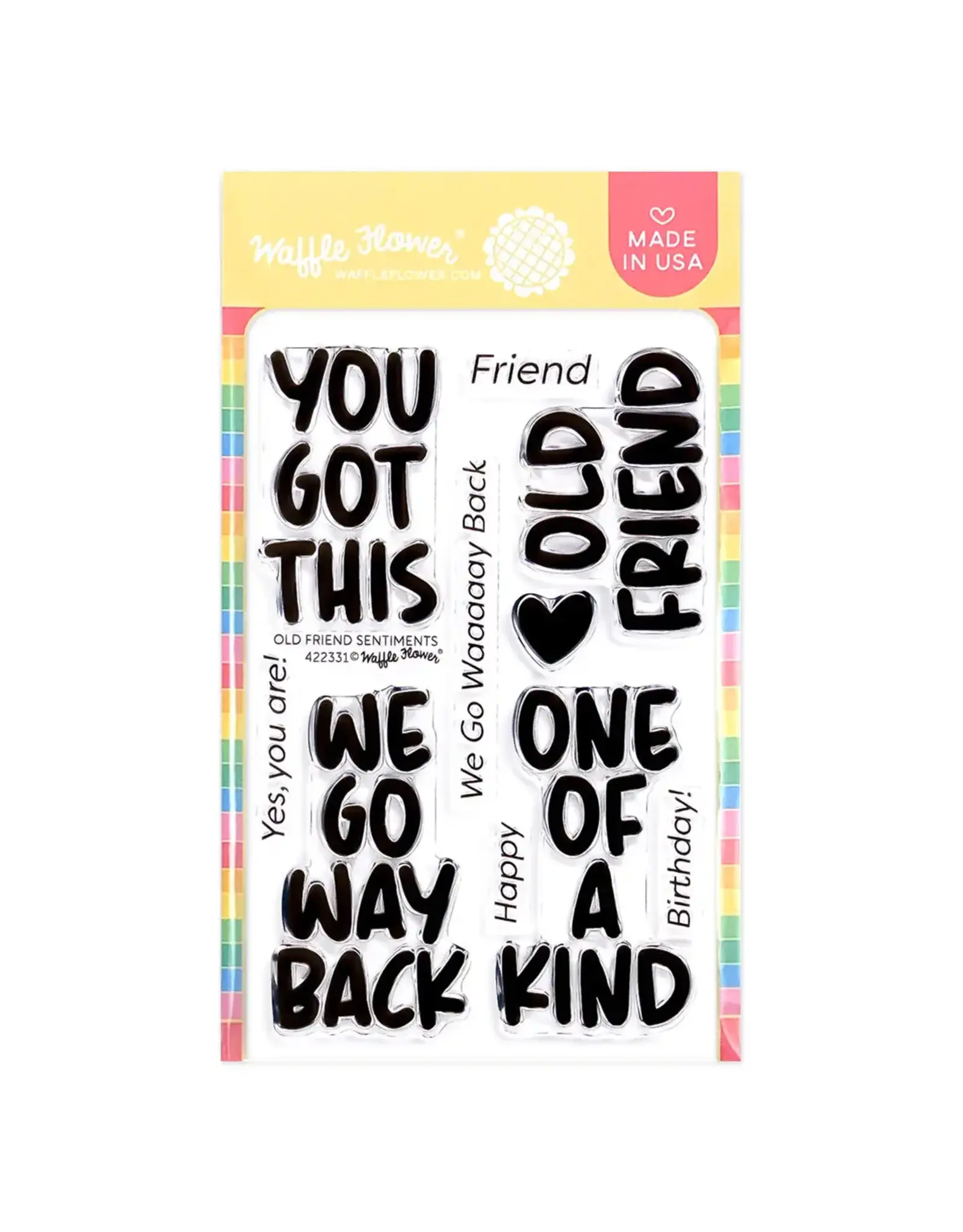 WAFFLE FLOWER WAFFLE FLOWER OLD FRIEND SENTIMENTS CLEAR STAMP SET