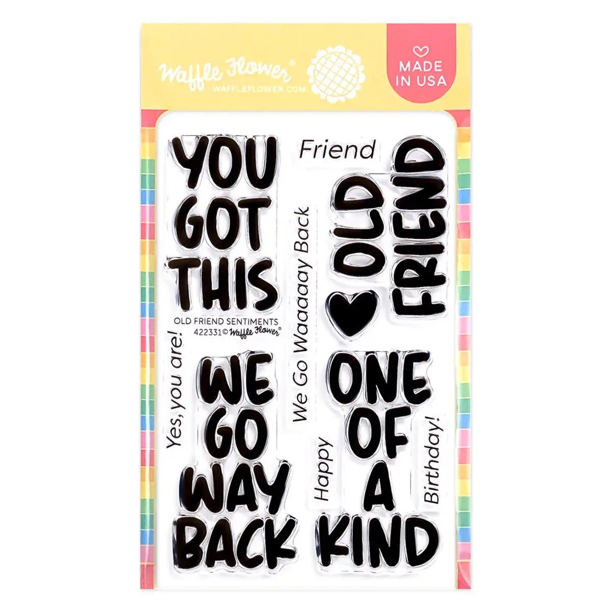 WAFFLE FLOWER WAFFLE FLOWER OLD FRIEND SENTIMENTS CLEAR STAMP SET